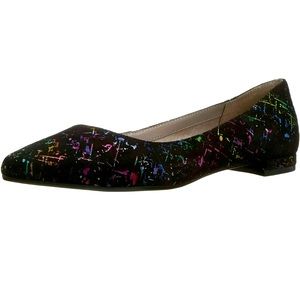 Aerosoles Hey Girl Pointed Ballet flats Black with Metallic color splatter 6